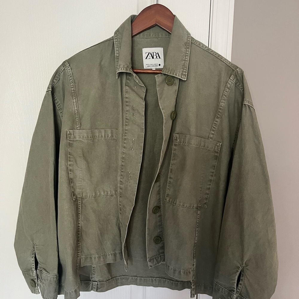 Zara Olive Green Utility Jacket